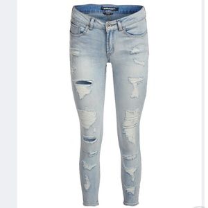 Faded denim jeans with character